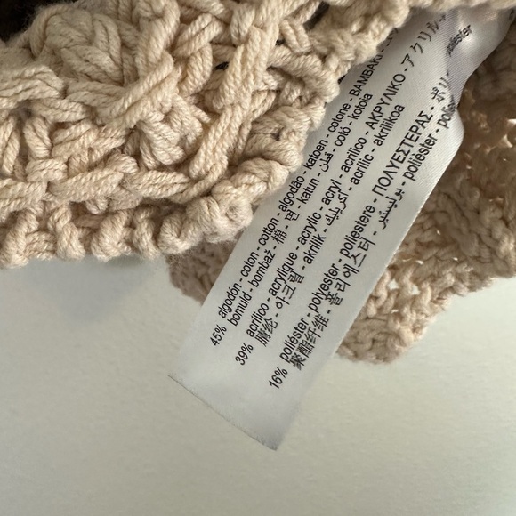 ZARA Striped Crochet Hooded Sweater Size M - Picture 5 of 8